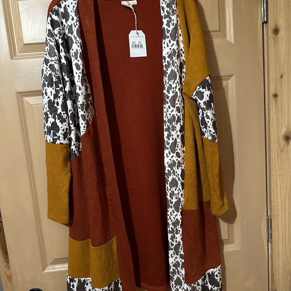 Multicolor Open Front Cardigan Sweater